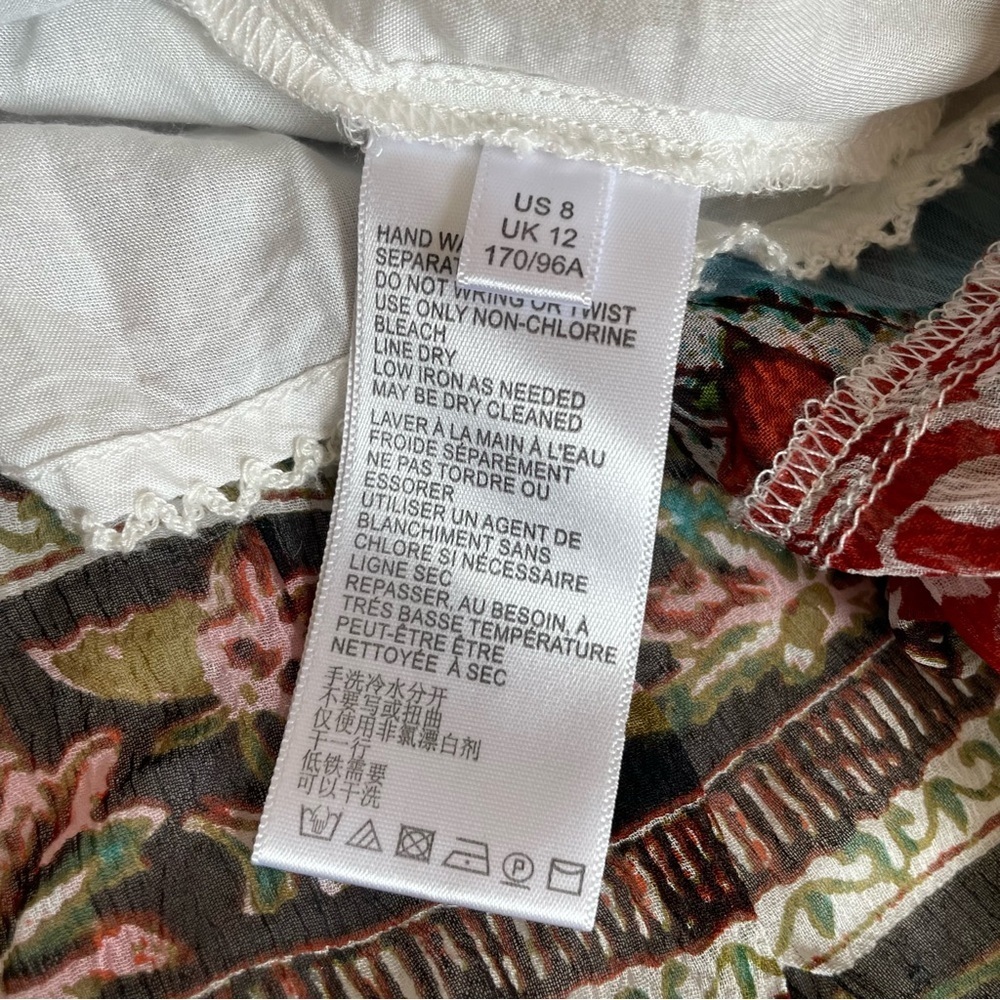 Anthropologie White Multicolor Paisley Spaghetti-Strap Maxi Dress - Picture 9 of 15